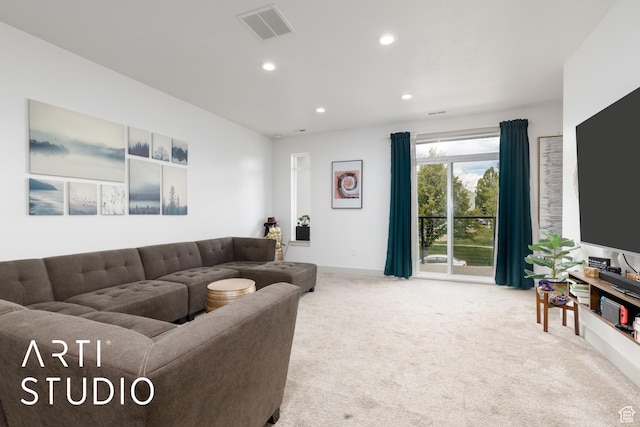 442 E Depot St Unit 107, Clearfield, UT 84015 - carpeted living room featuring visible vents, recessed lighting, and baseboards