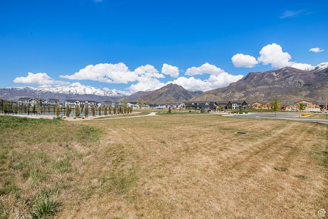 property view of mountains with a residential view