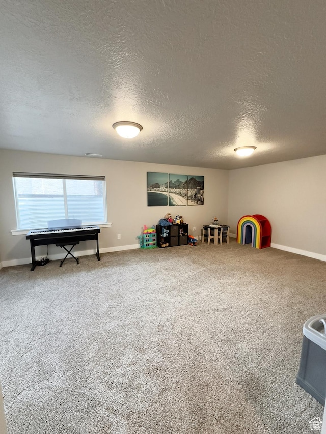 2743 W Lacewood Dr S, Taylorsville, UT 84129 - game room with a textured ceiling, carpet flooring, and baseboards