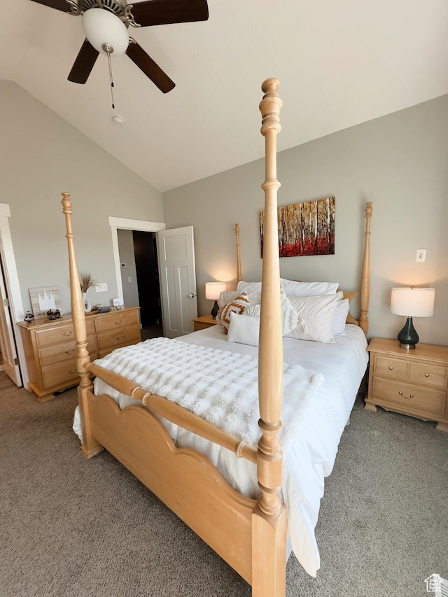 2743 W Lacewood Dr S, Taylorsville, UT 84129 - carpeted bedroom with ceiling fan and lofted ceiling