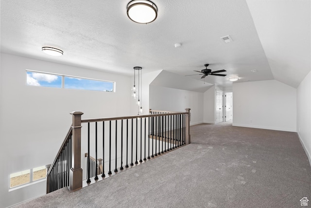 1107 S 4475 W, West Point, UT 84015 - bonus room with carpet, a textured ceiling, lofted ceiling, and a ceiling fan