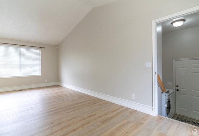 1608 W 8470 S, West Jordan, UT 84088 - interior space with light wood finished floors, lofted ceiling, and baseboards