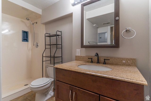 1608 W 8470 S, West Jordan, UT 84088 - bathroom with toilet, visible vents, a shower stall, and vanity