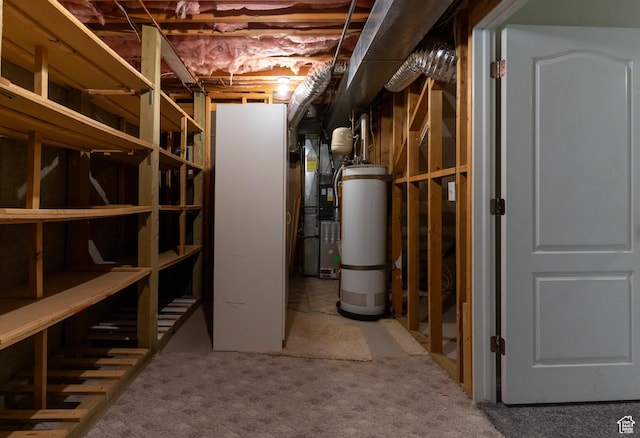 1608 W 8470 S, West Jordan, UT 84088 - basement featuring secured water heater and carpet flooring