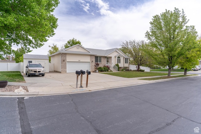 1608 W 8470 S, West Jordan, UT 84088 - single story home with driveway, an attached garage, fence, brick siding, and a front lawn