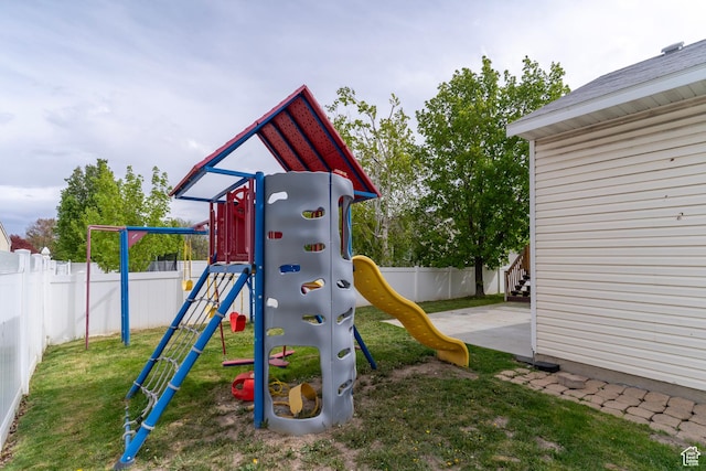 1608 W 8470 S, West Jordan, UT 84088 - view of playground featuring a lawn and a fenced backyard