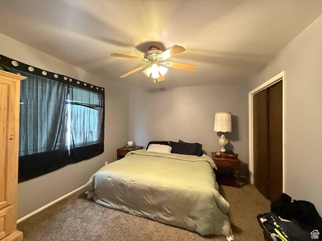 35 E 970 N, Castle Dale, UT 84513 - carpeted bedroom featuring baseboards and a ceiling fan