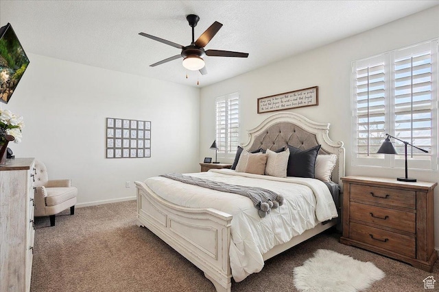 3339 W 650 N, Layton, UT 84041 - bedroom with a textured ceiling, carpet flooring, a ceiling fan, and baseboards