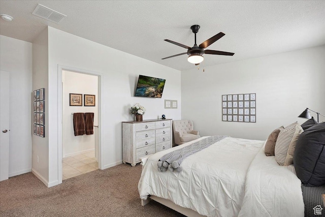 3339 W 650 N, Layton, UT 84041 - carpeted bedroom featuring a textured ceiling, visible vents, a ceiling fan, and baseboards