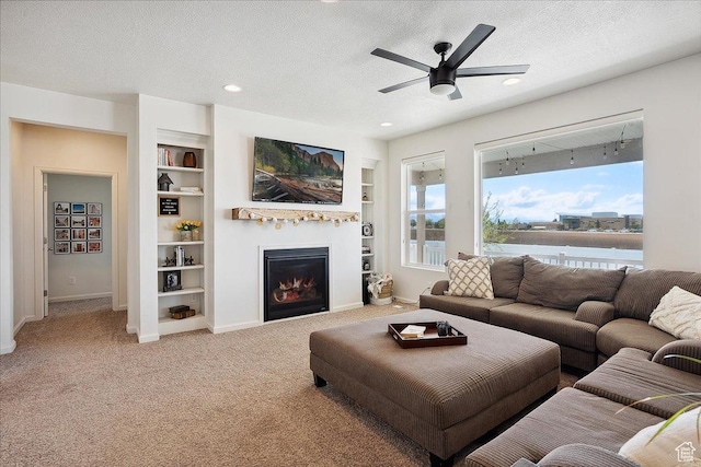 3339 W 650 N, Layton, UT 84041 - living room with built in shelves, carpet floors, and baseboards