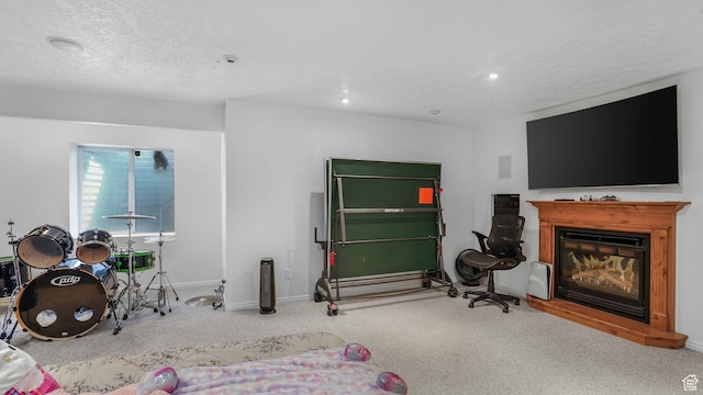 450 E Waterford Way, Midvale, UT 84047 - recreation room with baseboards, recessed lighting, carpet flooring, and a glass covered fireplace