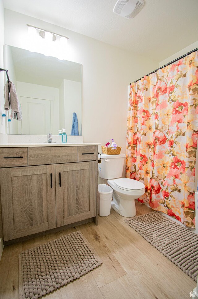 1296 S 1050 E, Provo, UT 84606 - bathroom with toilet, vanity, and wood finished floors