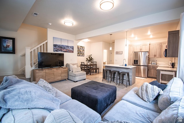 1296 S 1050 E, Provo, UT 84606 - living room featuring stairway and visible vents