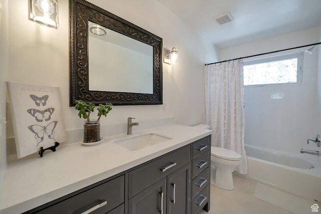 4460 Fawn Way Unit 2039, Heber City, UT 84032 - bathroom with visible vents, shower / bath combo with shower curtain, toilet, and vanity