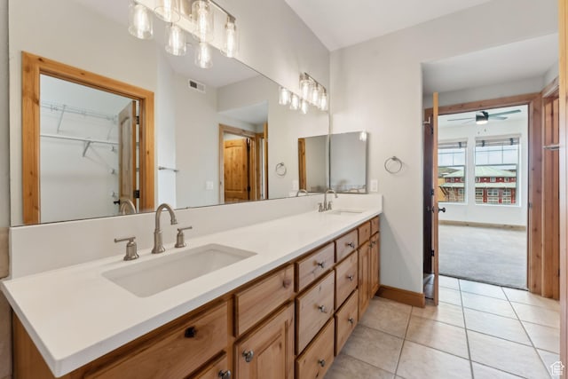 1541 Redstone Ave Unit C, Park City, UT 84098 - bathroom featuring baseboards, visible vents, a sink, and tile patterned flooring