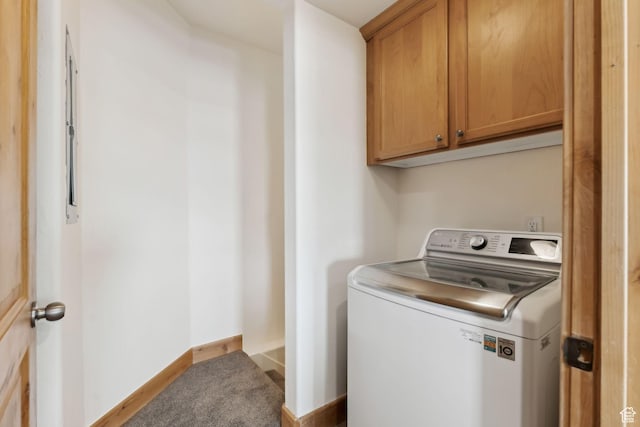 1541 Redstone Ave Unit C, Park City, UT 84098 - laundry room featuring baseboards, washer / dryer, and cabinet space
