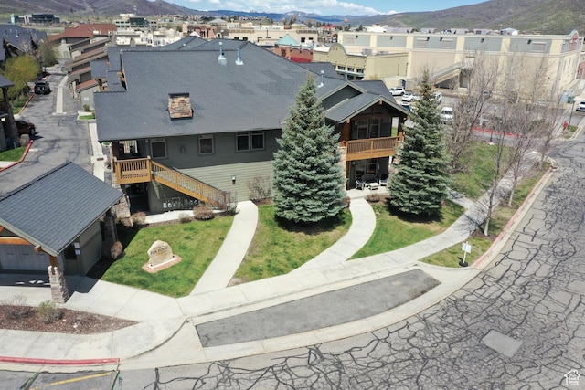 1541 Redstone Ave Unit C, Park City, UT 84098 - drone / aerial view featuring a residential view and a mountain view