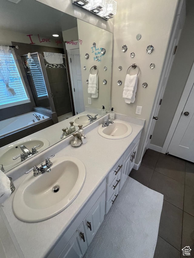864 E 180 N, Salem, UT 84653 - full bathroom featuring tile patterned floors, a shower stall, and a sink