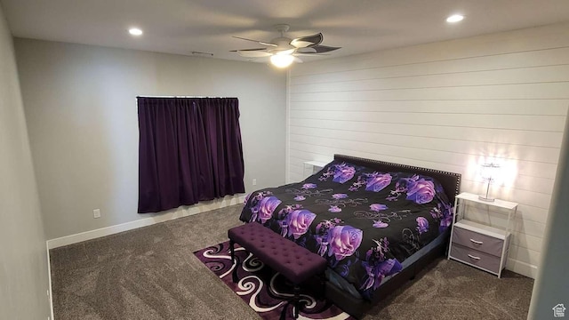 1016 N Vista Loop, Morgan, UT 84050 - bedroom with recessed lighting, carpet flooring, ceiling fan, and visible vents