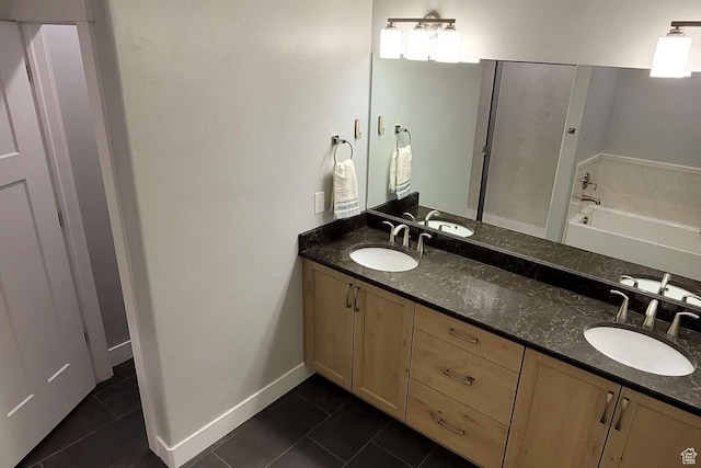 1016 N Vista Loop, Morgan, UT 84050 - full bath with a sink, a bath, tile patterned flooring, and double vanity