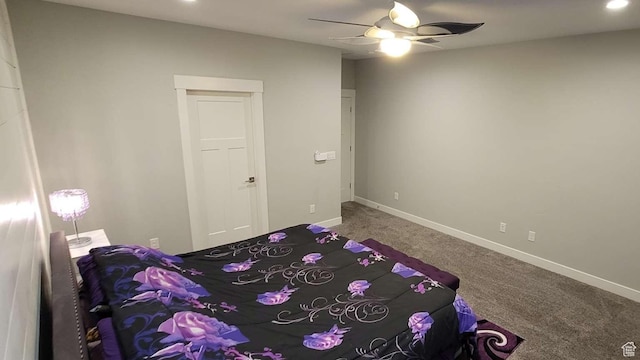 1016 N Vista Loop, Morgan, UT 84050 - bedroom with carpet floors, a ceiling fan, baseboards, and recessed lighting