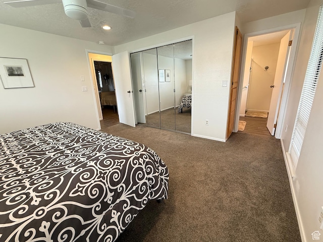 1705 S Bear Lake Blvd, Garden City, UT 84028 - carpeted bedroom with a ceiling fan, baseboards, recessed lighting, and a closet