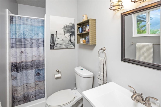 33 S Benchview Dr E, Tooele, UT 84074 - bathroom featuring vanity, curtained shower, and toilet