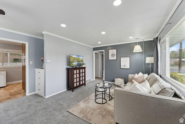 981 N 1300 W, Salt Lake City, UT 84116 - living area featuring recessed lighting, baseboards, and crown molding
