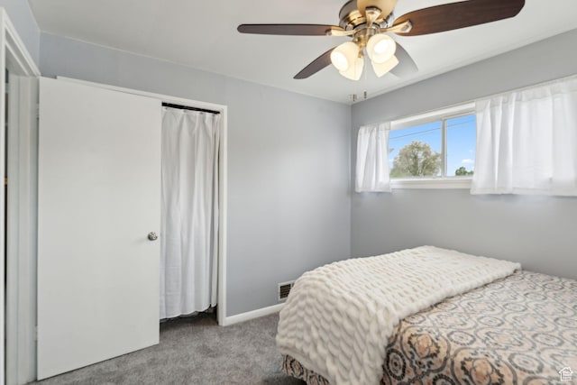 981 N 1300 W, Salt Lake City, UT 84116 - carpeted bedroom with visible vents, baseboards, ceiling fan, and a closet