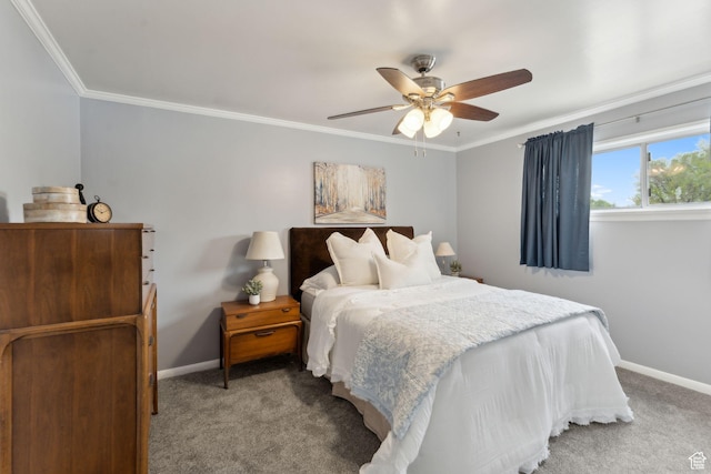 981 N 1300 W, Salt Lake City, UT 84116 - bedroom featuring crown molding, baseboards, light carpet, and a ceiling fan