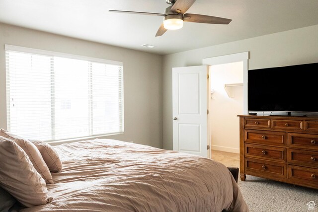 5229 W Armada Way, Herriman, UT 84096 - bedroom featuring baseboards, ceiling fan, and light carpet