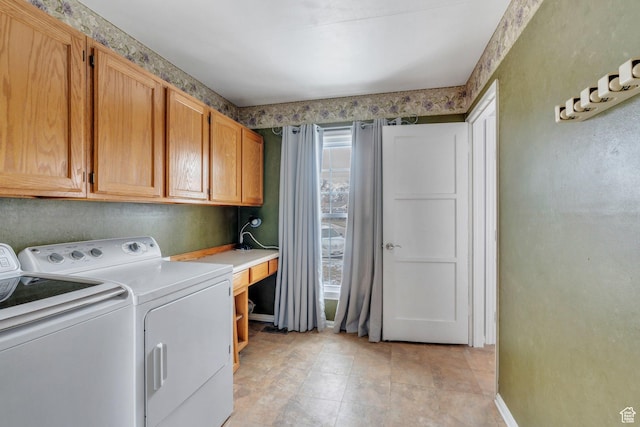 314 Harvard Cir, American Fork, UT 84003 - washroom featuring cabinet space, baseboards, and washer and dryer