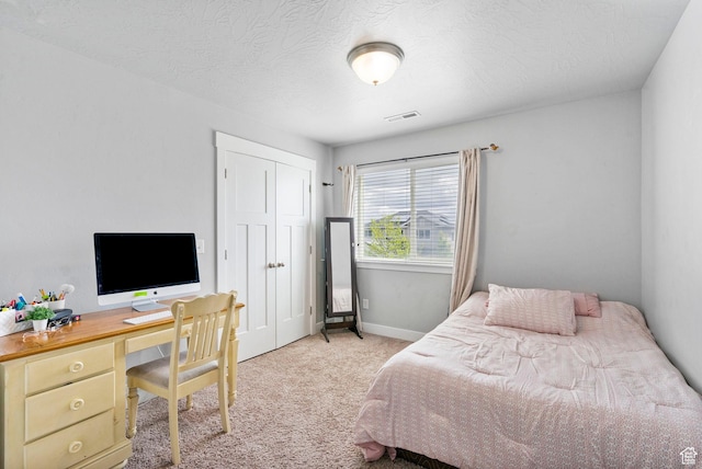 7465 N Cottage Ln, Eagle Mountain, UT 84005 - bedroom with light colored carpet, baseboards, visible vents, and a closet