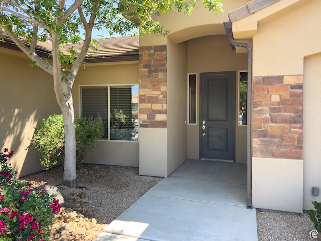 430 N 3450 W, Hurricane, UT 84737 - doorway to property with stucco siding and stone siding