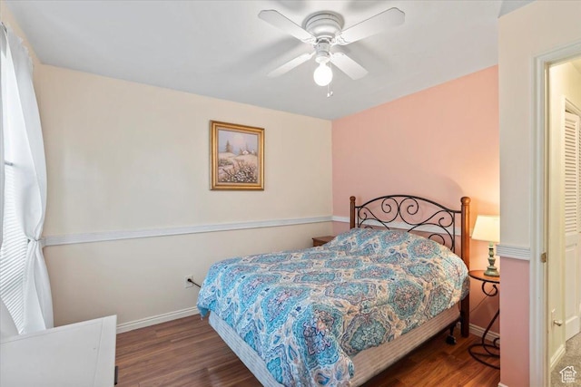 1554 S Monroe Blvd Unit F4, Ogden, UT 84404 - bedroom with baseboards, ceiling fan, and wood finished floors