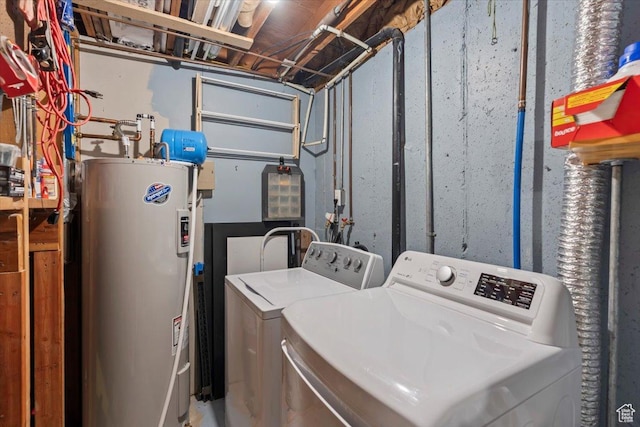 1554 S Monroe Blvd Unit F4, Ogden, UT 84404 - washroom with water heater, laundry area, and washer and clothes dryer