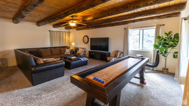 450 Hillside Pl, Cedar City, UT 84721 - rec room with wood ceiling, ceiling fan, and carpet