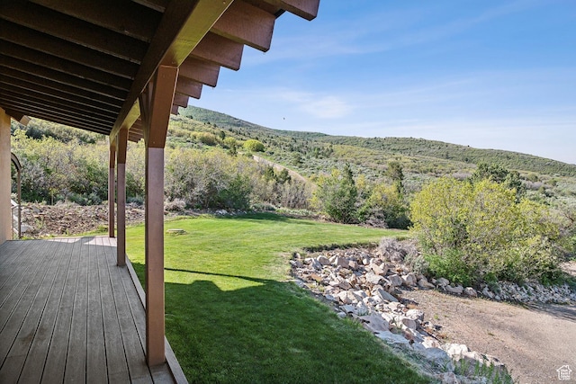 1586 Splendor Valley Rd, Kamas, UT 84036 - view of grassy yard featuring a wooden deck