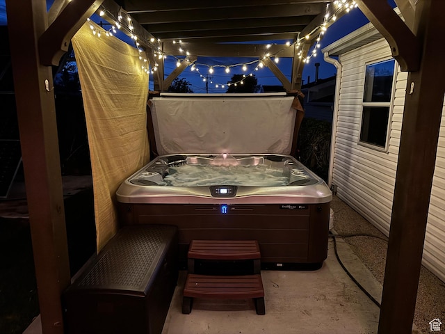 5756 S 4540 W, Kearns, UT 84118 - patio at twilight with a hot tub