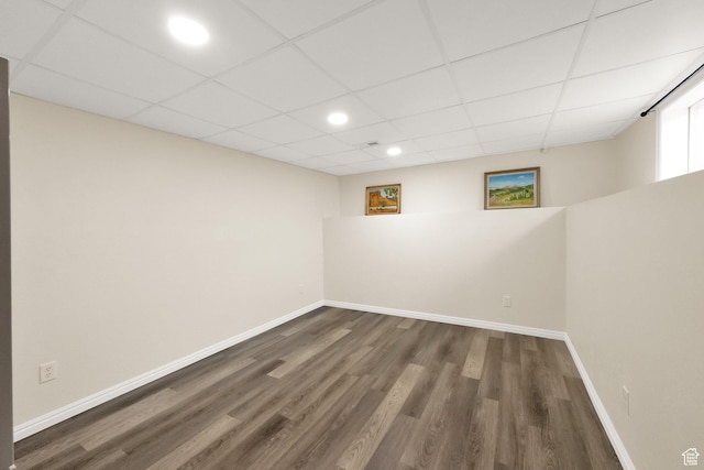 5756 S 4540 W, Kearns, UT 84118 - basement with recessed lighting, baseboards, a drop ceiling, and wood finished floors