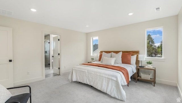 2298 E Parkside Cir S, South Ogden, UT 84403 - bedroom featuring visible vents, baseboards, multiple windows, and light carpet