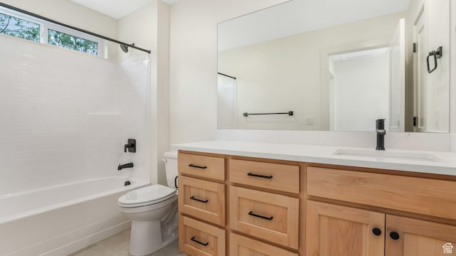2298 E Parkside Cir S, South Ogden, UT 84403 - bathroom featuring vanity, tile patterned flooring, toilet, and shower / tub combination
