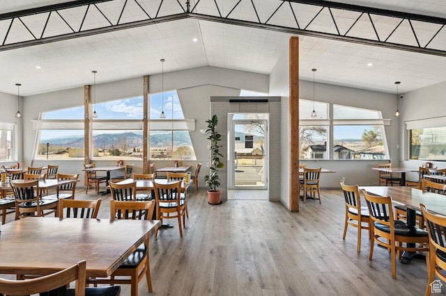 63 E Main, Bicknell, UT 84715 - dining space with recessed lighting, a wealth of natural light, and wood finished floors