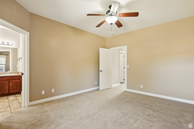 194 S 2875 W, Cedar City, UT 84720 - unfurnished bedroom with baseboards, light carpet, and a sink