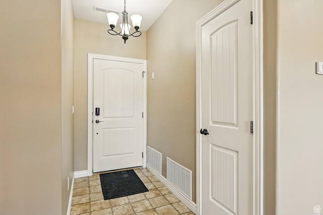 194 S 2875 W, Cedar City, UT 84720 - doorway to outside with baseboards, a notable chandelier, and visible vents