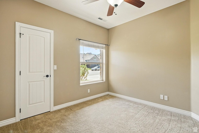 194 S 2875 W, Cedar City, UT 84720 - spare room featuring carpet floors, ceiling fan, visible vents, and baseboards
