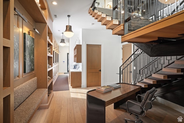 4554 N Forestdale Dr Unit A1, Park City, UT 84098 - office area with recessed lighting, baseboards, light wood-type flooring, and visible vents