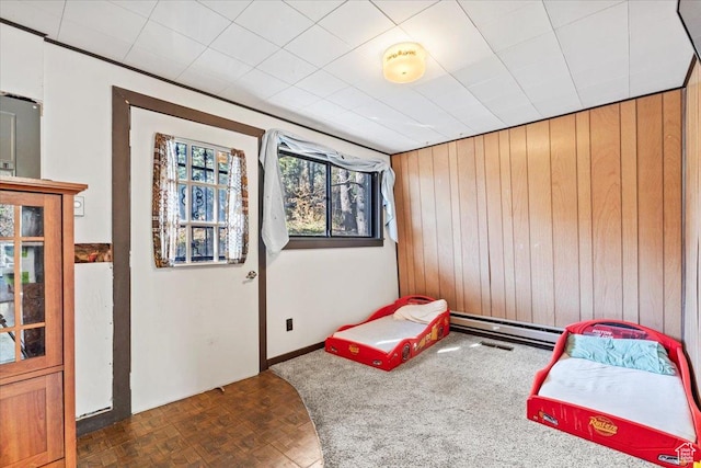 2405 Success Trl Unit 30, Midway, UT 84049 - bedroom with a baseboard heating unit and wood walls