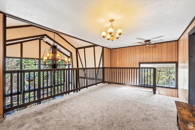 2405 Success Trl Unit 30, Midway, UT 84049 - additional living space with carpet floors, plenty of natural light, ceiling fan with notable chandelier, and a textured ceiling