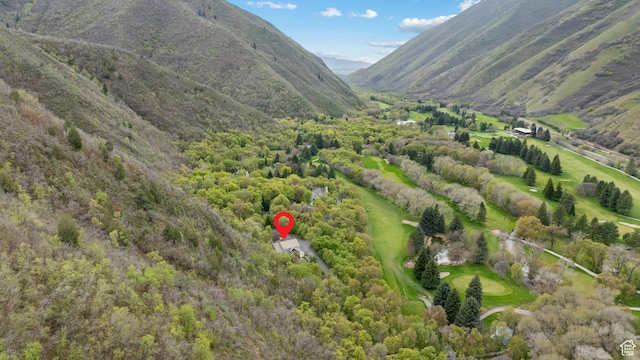 3841 E Grindstone Dr S, Springville, UT 84663 - bird's eye view with a mountain view and golf course view